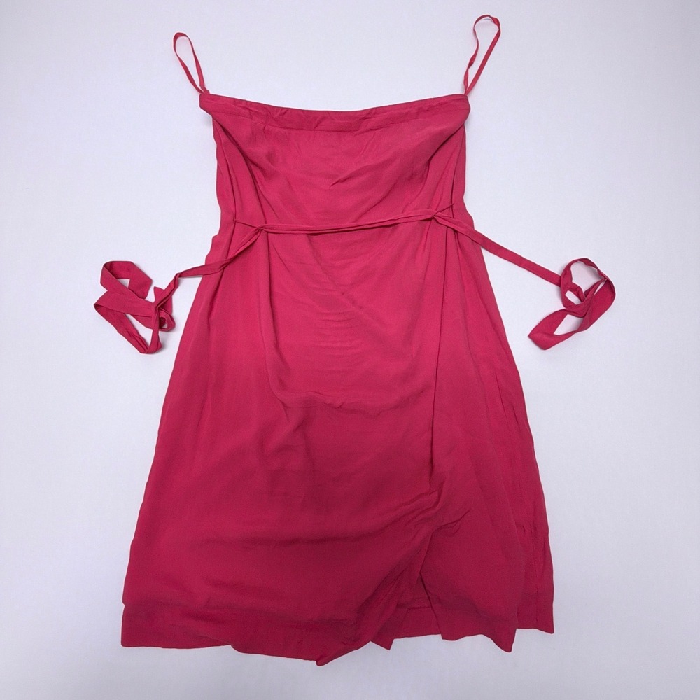 Gap Pink Wrap Mini Dress Sleeveless Tie Waist Rayon Size S Lined Summer Casual